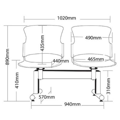 ST Focus Fabric Upholstered Beam Seating