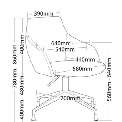 ST Gold Chrome 4 Star Base Fabric Upholstered Boardroom Chair