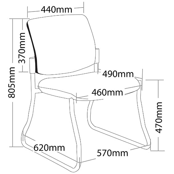 ST Maxi Sled Base Hospitality Chair - Black