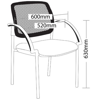 ST Maxi Mesh Back Hospitality Chair with 4 Legs - Chrome
