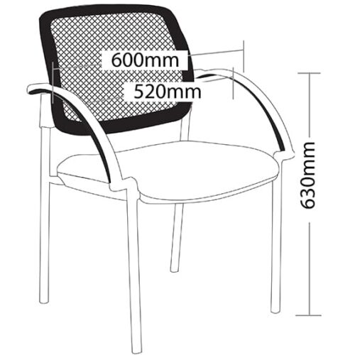 ST Maxi Mesh Back Hospitality Chair with 4 Legs - Chrome