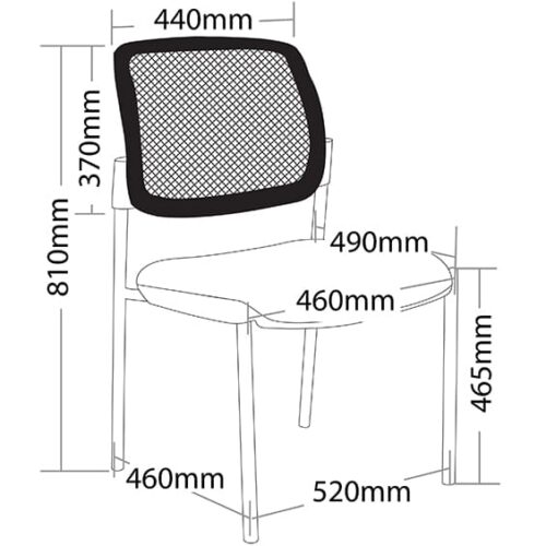 ST Maxi Mesh Back Hospitality Chair with 4 Black Legs