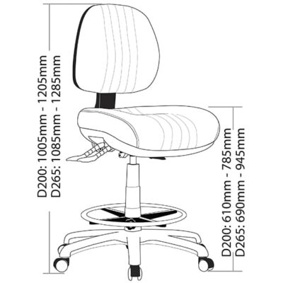 ST Alpha Fabric Upholstered Drafting Chair