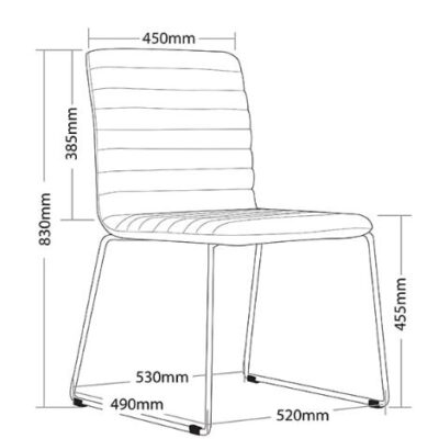 ST Smoke Chrome Sled Base Fabric Upholstered Breakout Chair