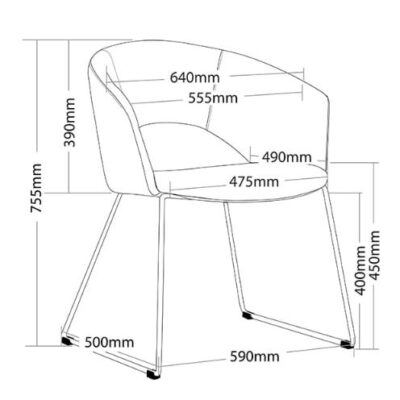 ST Time Chrome Sled Base Fabric Upholstered Breakout Chair