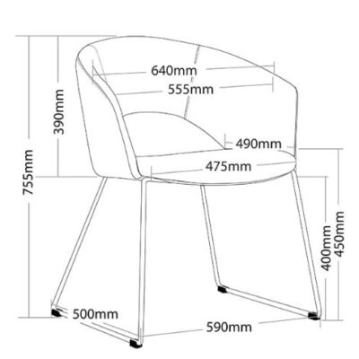 ST Time Black Sled Base Fabric Upholstered Breakout Chair
