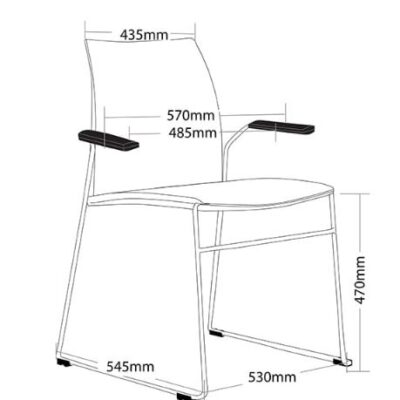 ST Vinn Fabric Upholstered Stackable Client Chair with Arms