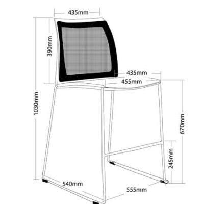 ST Vinn Mesh Back Stackable High Chair with Arm