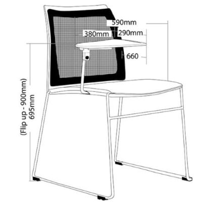 ST Vinn Mesh Back Training Chair with Tablet Arms
