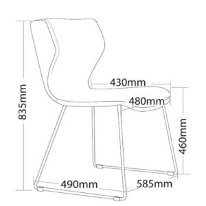 ST Yard Chrome Sled Base Fabric Upholstered Breakout Chair