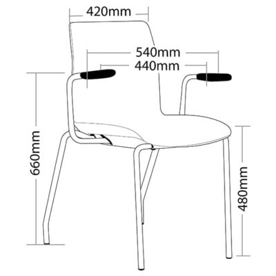 ST Pod 4 Legs Stackable Hospitality Chairs with Arms