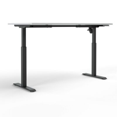 OL Quick Stand Desk in White Top with Black Base
