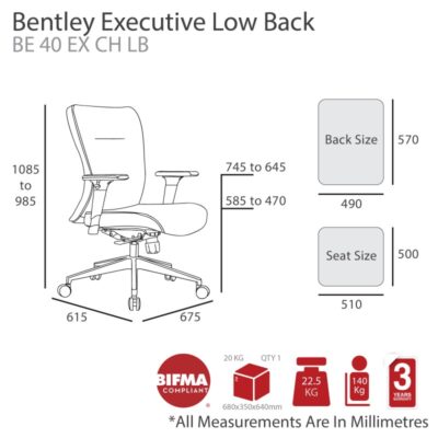 MA Bentley Executive Low Back Chair