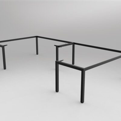 OL Axis Black 90° Corner 2-User Workspace Frame